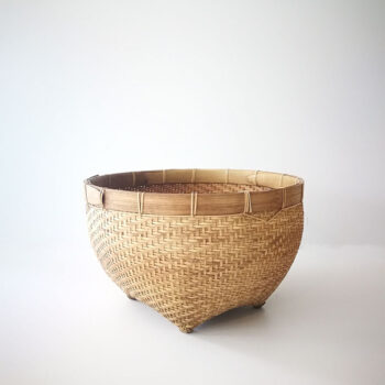 low handmade seagrass basket